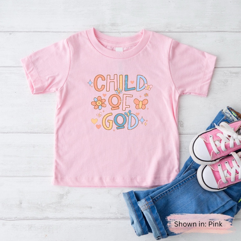 Pink Kids T-Shirt with 'Child of God' Print